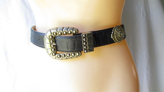 Vintage Conch Belt Metal Belt Coin Belt Leather 1… - image 5