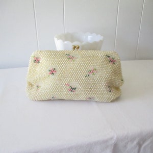 Vintage Beaded Evening Bag Floral Beaded Clutch Purse