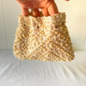 Vintage Beaded Evening Bag Sequined Clutch Purse