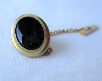 Vintage Tie Tack Black Enamel Tie Clip Tie Clasp