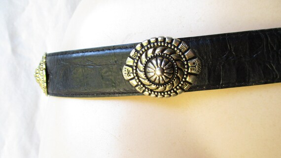 Vintage Conch Belt Metal Belt Coin Belt Leather 1… - image 3