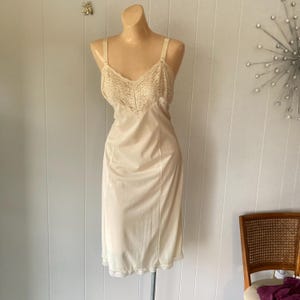 Vintage Slip Wonder Maid Beige Slip Full Slip Bombshell Lingerie Slip Dress