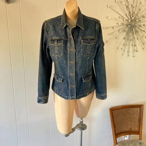 Vintage Jones New York Denim Jacket: Fitted Jean Jacket, Size M