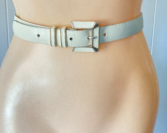 Leatherrock Belt Vintage off White Enamel Hinges Brass Tone  display picture 2