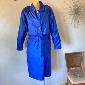 Vintage Windsor Bay Trench Coat Bright Blue Trench Coat