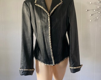 Vintage D2K Leather Jacket 1990s Leather Coat