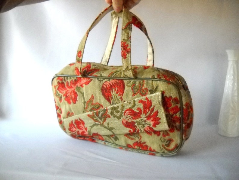 Vintage Bag Cosmetic Bag Carpet Bag Purse Toiletry Bag image 3