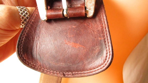 Vintage Ruff Hewn Belt Brown Leather Belt Western… - image 8