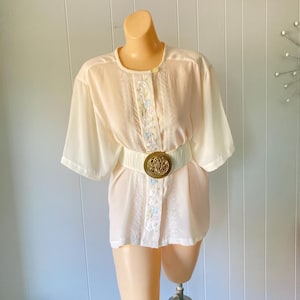 Vintage Sheer Ladies Blouse Short Sleeve