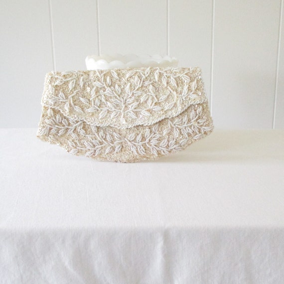 Vintage Beaded Evening Beaded Clutch Purse Simon … - image 1