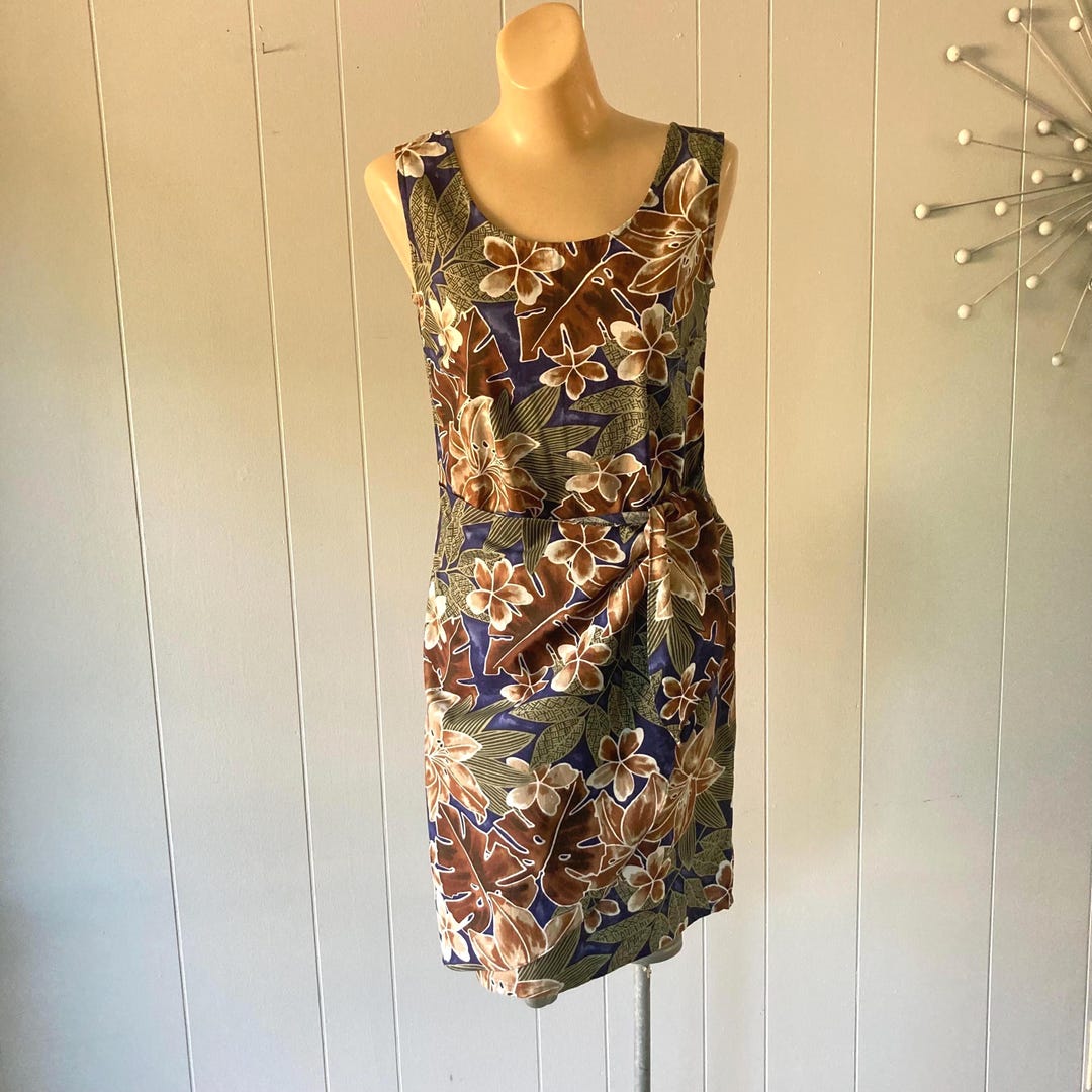 Vintage Hilo Hattie's Hawaiian Dress: Floral Faux Wrap Dress - Etsy