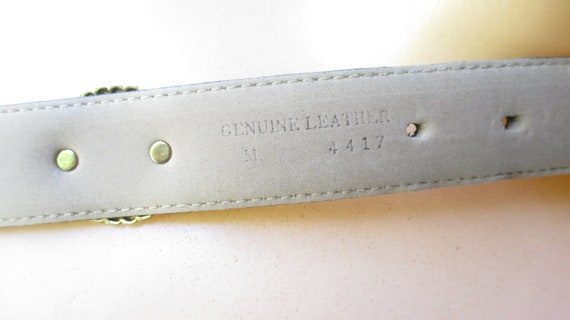 Vintage Conch Belt Metal Belt Coin Belt Leather 1… - image 8