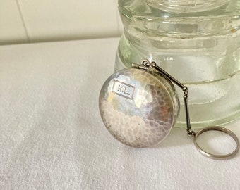 Vintage Sterling Silver Chatelaine Mirrored Compact Pill Box