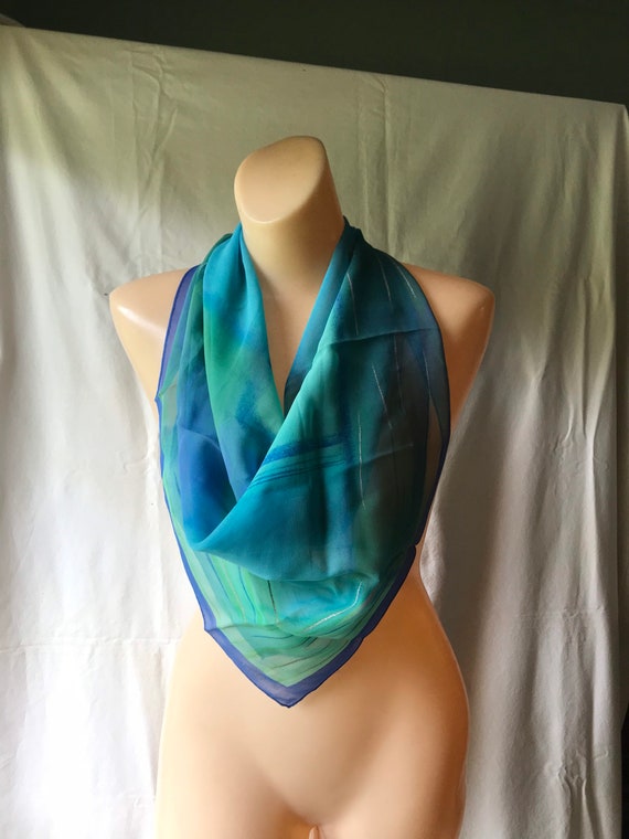 Vintage Scarf Sheer Chiffon Scarf Liz Claiborne Sc