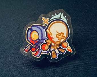 ULTRAKILL V1 and Gabriel Acrylic Pin, Ultrakill Charm, Backpack decor, Video Game Accessory