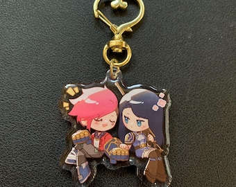 Vi and Caitlyn Charm Keychain: Arcane Caitvi Keychain