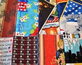 USA Fabric Remnants 20 Assorted 9 Inch Squares, Doubles Triples. All Patriotic, See Description