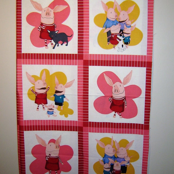 Olivia The Pig Fabric Panel OOP 2009 Ian Falconer Licensed  Andover  Pattern # 5016