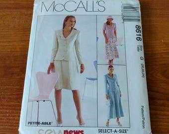 McCall&#39;s Sewing Pattern 8616, Uncut & Factory Folded, Vintage 1997