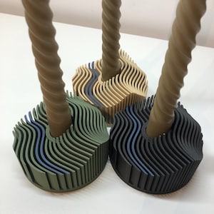 Candlestick for taper candles | Candle holder | Taper candles | Mountain landscape | Design candle holder