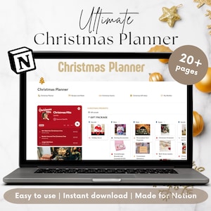 Notion Christmas Planner Dashboard | Digitalplanner | Recipe Template | Dinner Party Menu | Wish List | Holiday Budget | All in one