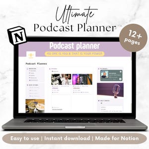 Notion Podcast Planner Template Digital | Content Planner | Project Management | Templates | Social Media Manager | Calendar | Tracker