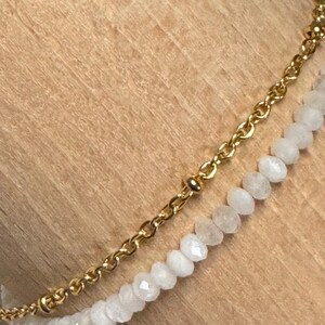 Stainless steel and moonstone bracelet