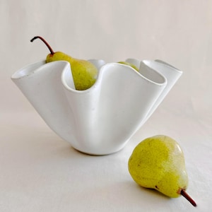 Wave Bowl - Large Tall White