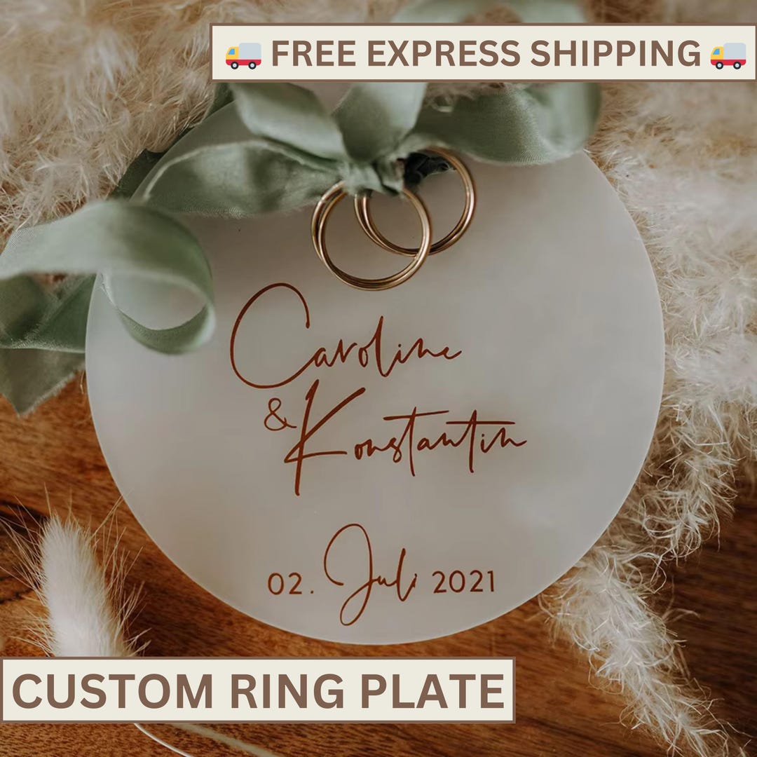 Custom Dinner Rings Custom RING DISH Personalized NAMES Ring Plate | Minimal Jewellery Tray ...