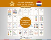 Pósters educativos en neerlandés – Set de 28 posters imprimibles para niños y decoración Montessori