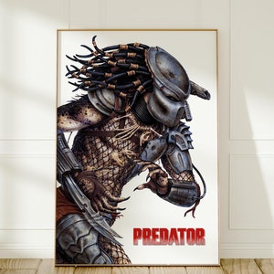 Predator 1987 Movie Poster | Arnold Schwarzenegger Action Film Art | Classic Sci-Fi Horror Wall Decor | Retro Movie Print |  Unique Gift