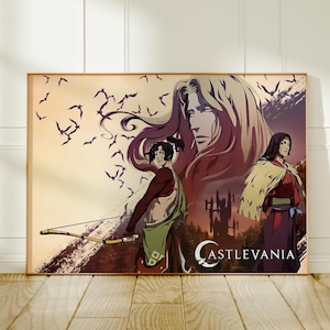 Póster de Castlevania, póster retro de anime de terror - Impresión artística de Drácula - Regalo de fantasía gótica