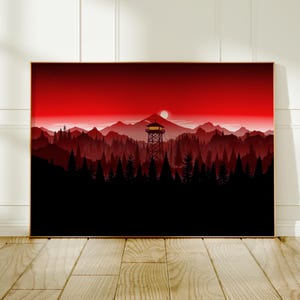Firewatch Spiel Poster, Shoshone National Forest Wandkunst, Gaming Wanddekoration, Fine Art Print, einzigartiges Geschenk für Gamer