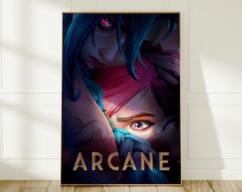 Arcane Poster, Vi and Jinx Wall Art, Home Wall Decor, High Quality Print, Arcane Series Fan Gift