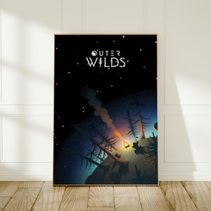 Póster de Outer Wilds, arte mural de exploración espacial, decoración de pared de videojuegos única, impresión de bellas artes, regalo para jugadores