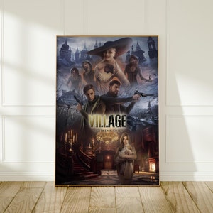 Resident Evil Village Poster, Character Collage Artwork, Video Game Wall Art, Horror Game Decor, Fine Art Print, Perfect Gift for Gamers