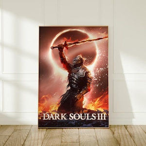 Póster del juego Dark Souls 3, arte mural de Ashen One, decoración de pared para habitación de gamer, impresión artística, regalo único para gamers