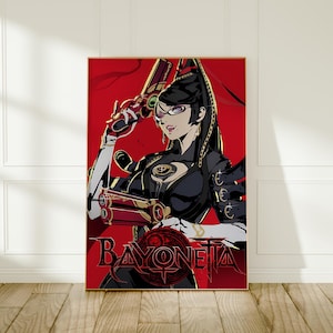 Póster del juego Bayonetta, arte mural de Cereza, decoración para sala de juegos, impresión de anime, regalo ideal para gamers.