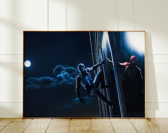Póster de Spider-Man 2, arte de Venom y Spidey, decoración de pared de Peter Parker, lámina artística, regalo para gamers