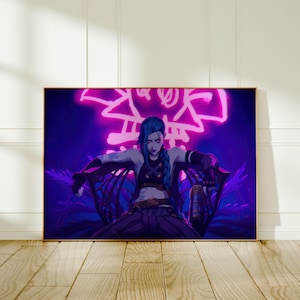 Póster de Arcane Jinx / Arte mural de Vi y Jinx / Decoración de la serie animada / Impresión de alta calidad / Regalo perfecto para gamers