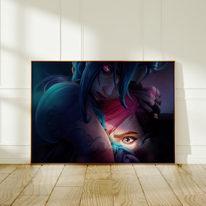 Póster de Arcane Jinx y Vi / Arte mural de League of Legends / Decoración animada vibrante / Perfecto para fans de LoL