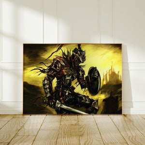 Dark Souls Game Poster, The Protagonist Wall Art, Gaming Room Decor, Fine Art Print, Unique Gift for Gamers