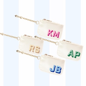 Monedero con llavero personalizado, idea para rellenar medias, llavero con portatarjetas de identificación personalizado, regalo con monograma para niñas, monedero pequeño
