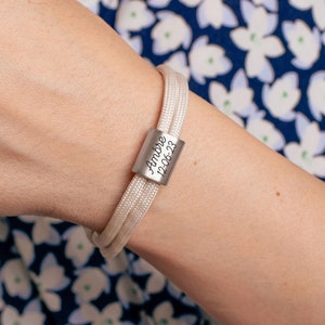 Personalized Engraved Bracelet for Women, Sliding Knot Cord Bracelet, Godmother Nanny Grandma Mistress Bracelet, Personalized Gift for Women