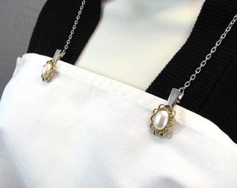 Napkin Clip Upcycle Dinner Nappy Bib Clamp Chain Serviette Senior Accessory Elderly Dining