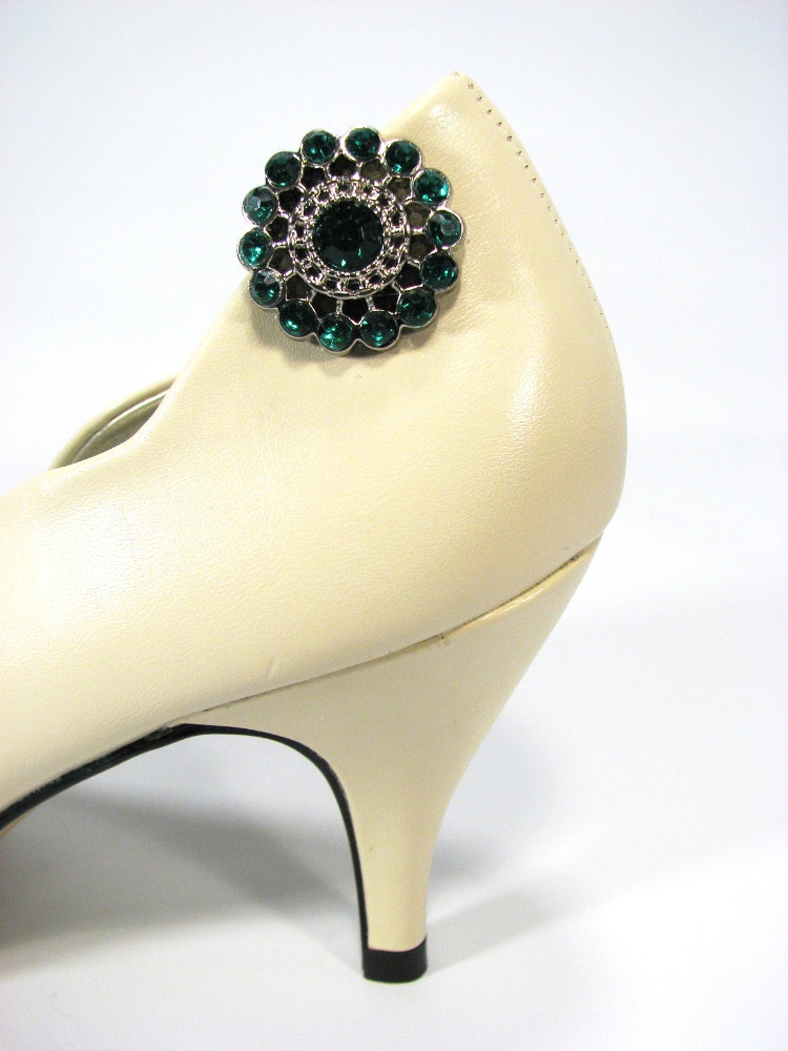 Green Rhinestone Shoe Clips Jewelry for your Shoes Wedding Etsy