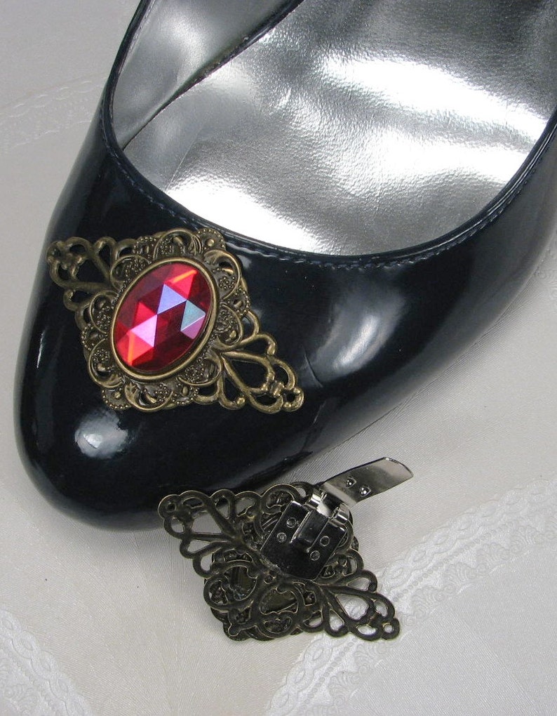 Emerald Green SHOE CLIPS Antique Bronze Detail Jewelry for Etsy