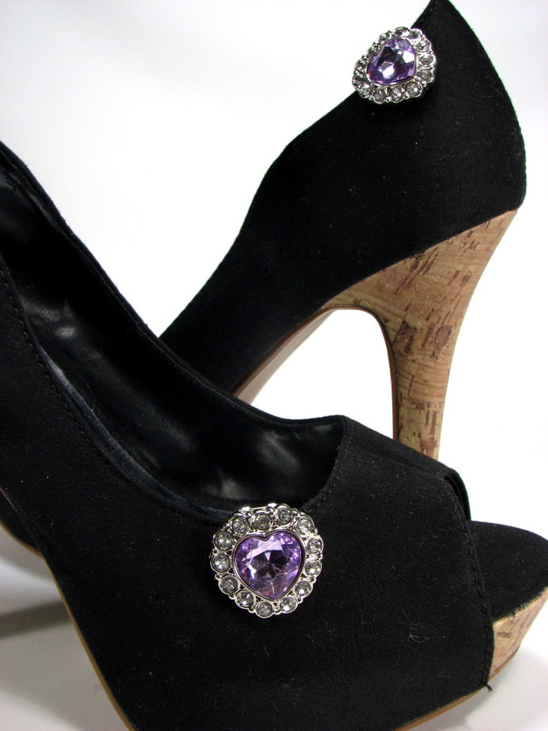 Purple Shoe Clips Lilac Lavender Heart Shape Shoe Clip Etsy.de