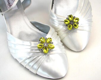 Shoe Clips Yellow Flower Acrylic Stones Shoeclips (1 Pair) Shoe Brooch Jewelry