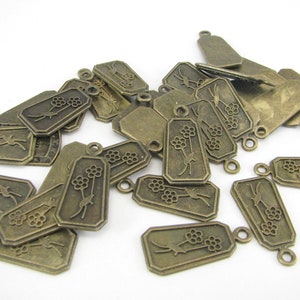 Charms Jewelry Makers Destash! Antique Bronze Cute Flower Charms for Earrings Zipper Pulls Bracelets Lot of 33 Charms